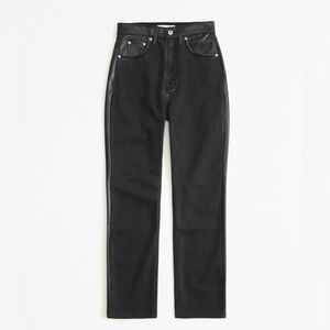 NWT Abercrombie & Fitch Ankle Straight Mixed Media Vegan Leather Pant